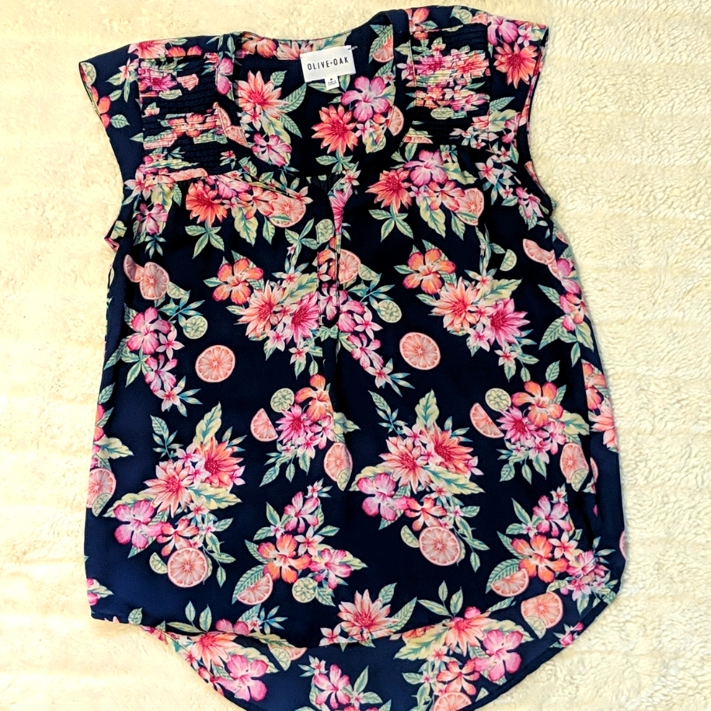 Short Sleeve Patterned Blouse
